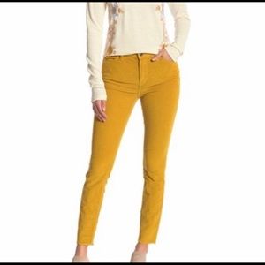 Free People High Waisted Yellow Corduroy